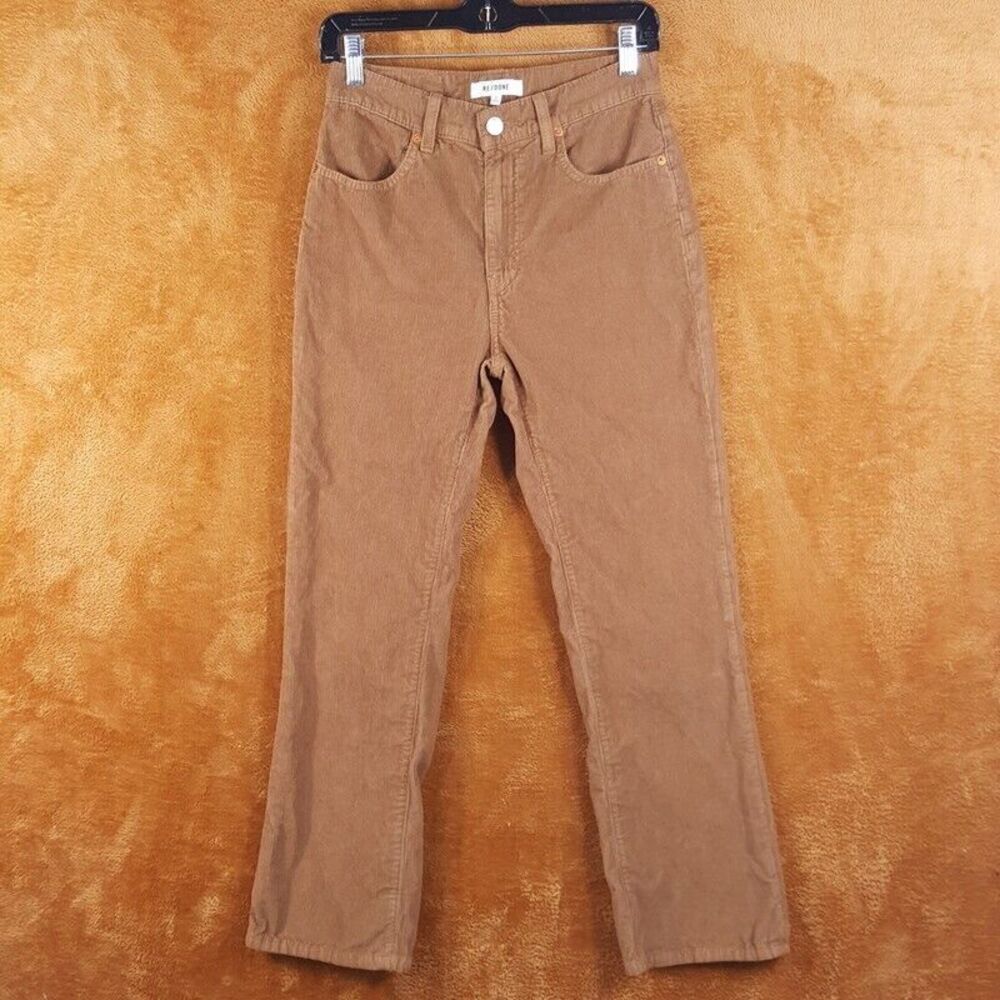 RE/DONE Womens Jeans Size 25 Brown 70s Loose Flared Ginger Corduroy Pockets